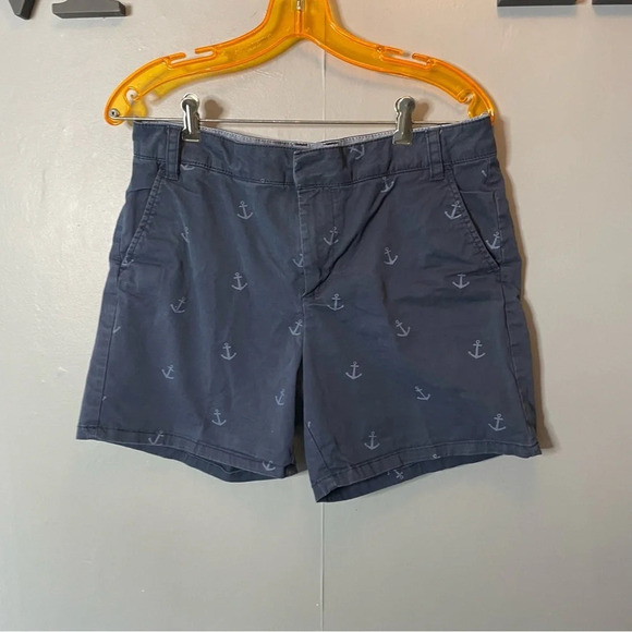 GH Bass&Co blue midi anchor shorts size 8 - Picture 1 of 7